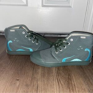 Green BANGS dinosaur high tops- only worn once